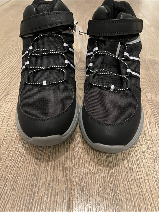 Joe Fresh Other - Joe Fresh Black and Gray Kids Sneakers with Hook-and-Loop Strap